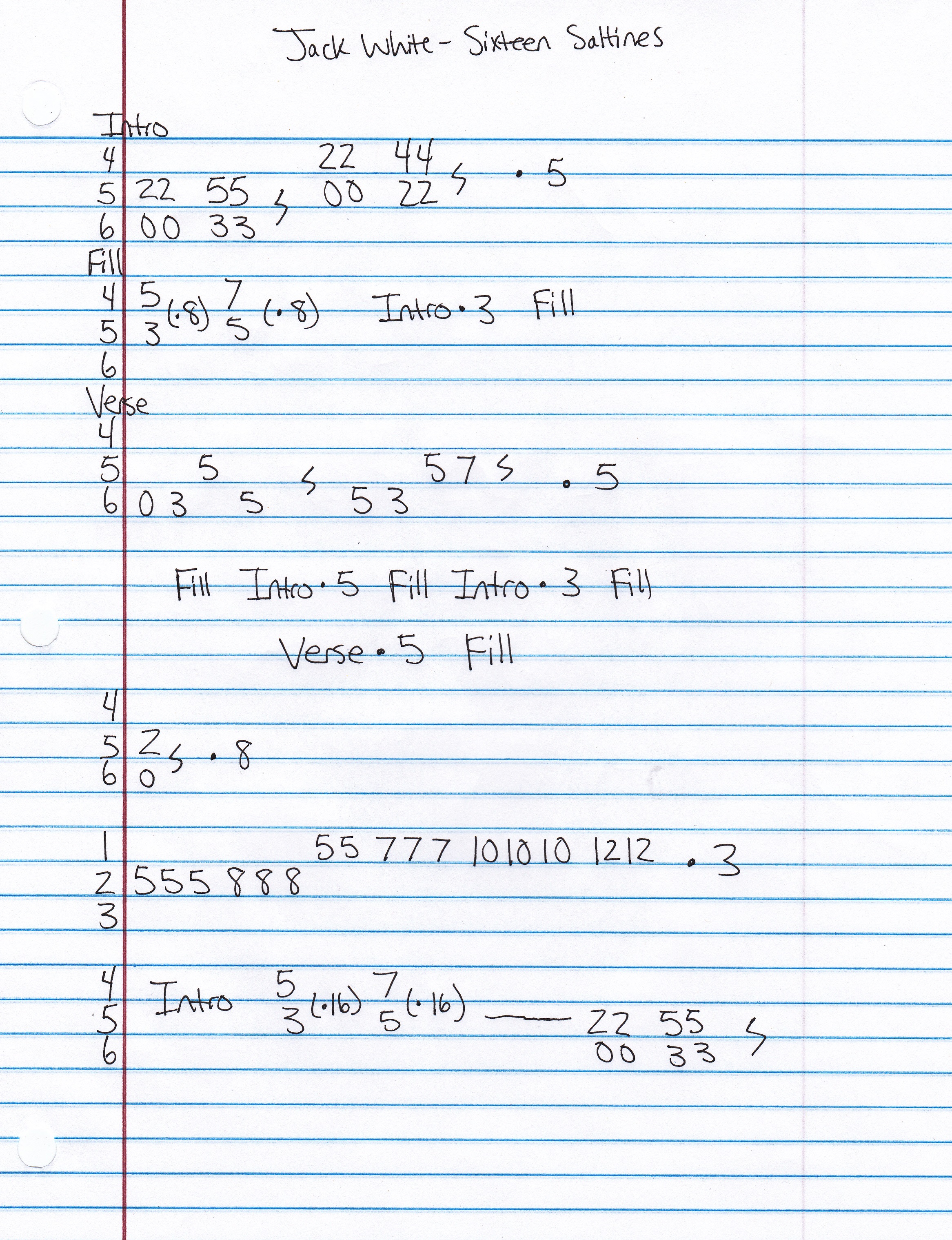 High quality guitar tab for Sixteen Saltines by Jack White off of the album Blunderbuss. ***Complete and accurate guitar tab!***